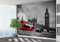 Black And White London With Red Bus Wallpaper Wall Mural Photo London - 2XL