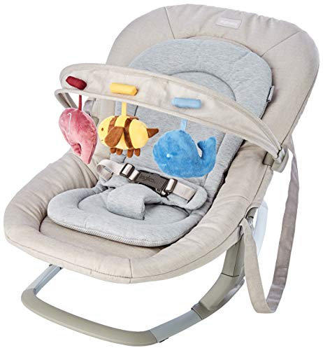 Inglesina Lounge Musikalische Babyliege, Butter, Von Geburt bis 9 Kg, Entspannende Schaukelbewegung, Verstellbar, Sicherheitsgurt, 22 x 47 x 85 cm; 2 kg