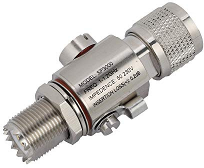 Blitzschutz Überspannungsschutz,ASHATA UHF-M zu UHF-F Blitzableiter Coaxial Surge Protector,1-1.2GHz Blitzüberspannungsschutz Antenne Arrestor 200W,Unterstützt alle Band Blitzschutz