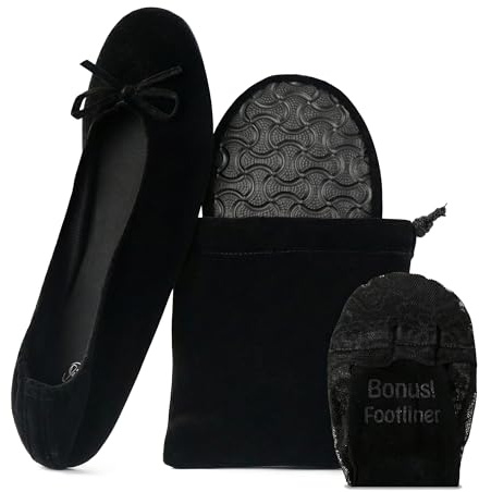 Silky Toes Velvet Foldable Flats for Women Purse Ballet Slippers Wedding/Travel Flat Shoe