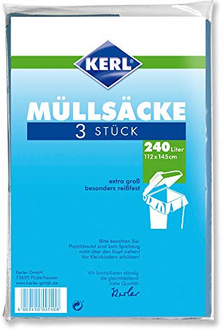 KERL Müllsäcke 240 l, 3 Stück, 112 x 145 cm