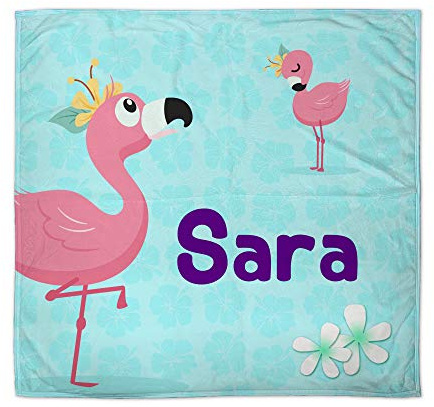 LolaPix Flamingo Decke mit Name | Neugeborene Geschenke | Verschiedene Designs | Flamingo