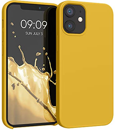 kwmobile Case Compatible with Apple iPhone 12 mini Case - TPU Silicone Phone Cover with Soft Finish - Honey Yellow