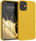 kwmobile Handyhülle für iPhone 12 mini Hülle, für iPhone 12 mini Case - Hülle Silikon - kabelloses Laden - Honiggelb
