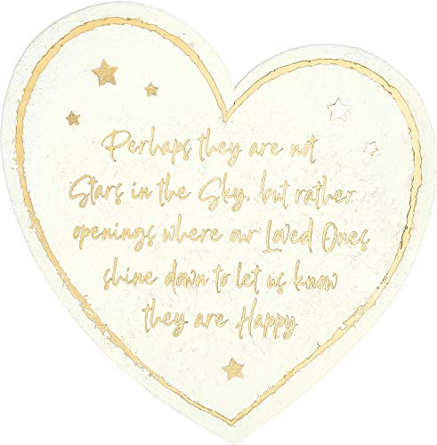 Pavilion Gift Company - Stars in The Sky - 11 Inch Heart Shaped Memorial Resin Garden Stone
