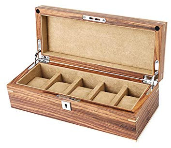 Palisander aus reinem Massivholz Uhrenbox Aufbewahrungsbox Massivholz Uhren Sammelbox Vitrine Box mit Schloss Uhrenbox