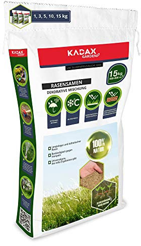 KADAX Ziergras, 600 m², Ziergrassaatgut, Grassaatgut, Rasenmischung, Grassamen, Rasensaat, wirksames Saatgut, Rasensaatmischung, Gras, Saatgutmischung (15 kg)