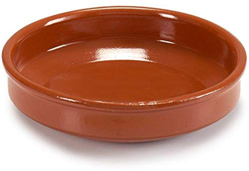 6-tlg. Set Cazuelas Vintage ofenfest - Mediterrane Tonschalen - Mit hochwertiger Handarbeit veredelt - Schalen für Tapas - Creme Brülèe Größe Ø 20 cm