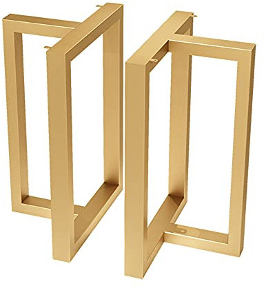 GEREP Patas para Mueble Metal,Patas de Mesa Industriales, para Banco de Sala de Estar, Mesa Auxiliar de Jardín, Mesa de Comedor de Cocina/dorado / W60×H68cm