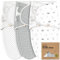 KeaBabies 3-Pack Bio Swaddle Schlafsack Baby - Pucksack Baby 3-6 monate für Neugeborene, Weich und Gemütlich Pucktuch Säuglinge fur Mädchen, Jungen, Babyschlafsack Neugeborene,Atmungsaktiv(Nordic, L)