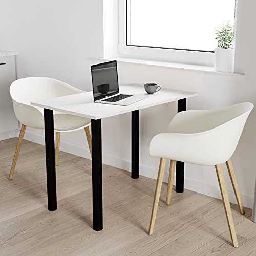 AKKE mikon 90x60 | Esszimmertisch - Esstisch - Tisch mit SCHWARZEN Beinen - Küchentisch - Bürotisch | White Craft