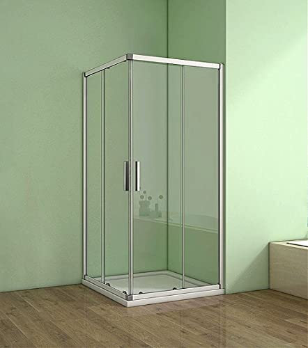 Acezanble Duschkabine 90x70cm Duschabtrennung Eckeinstieg Duschtür Dusche mit 5mm ESG Sicherheitsklarglas H185cm