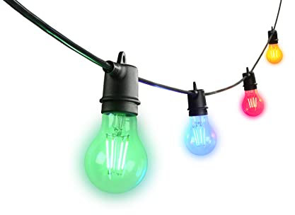 SYLVANA Lichterkette YourHome Festoon String Kit, erweiterbare 12m LED Deko Glühbirnen Girlande für Außen mit 12 bunten LED Lampen, inkl. 12 Lampenhalterungen, 15000 Stunden Lebensdauer, Mehrfarbig