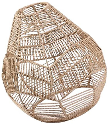 perfk Paralume per lampada a sospensione Paralume per plafoniera Boho Paralume in carta Corda in vimini Rattan Copri lampadario intrecciato per sala da, Stile B