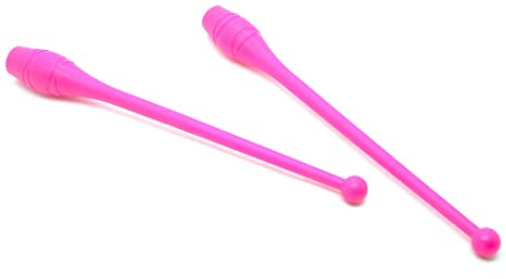 Adultos Rosa 2 x Mujeres Palos de Gimnasia (42cm) (150g) Pesas de Gimnasio para Mujeres Bastones de Gimnasia de Baile, Gym Mazas, Palos de rítmica, Gimnasia rítmica de Principiantes