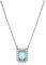 Swarovski Millenia Collana, con Zirconia Swarovski a Taglio Ottagonale, Placcata in Tonalità Rodio, Azzurro