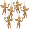 Logbuch-Verlag 6 goldene Engel Anhänger Weihnachten Weihnachtsanhänger aus Metall Vintage Christbaumanhänger Weihnachtsdeko 8 cm