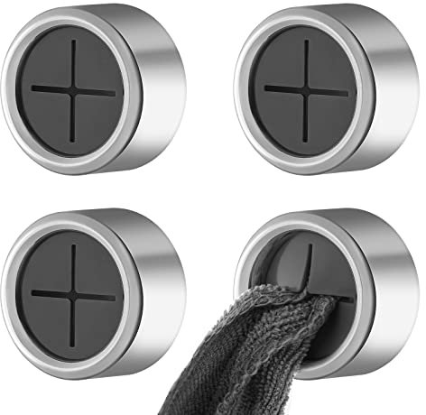 Prasacco 4 Pack Kitchen Towel Hooks Self Adhesive Tea Towel Holders Tea Towel Hooks Tea Towel Clips Towel Holders for Kitchen Bathroom Home Campervan Motorhome