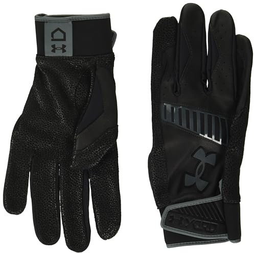 Under Armour Yard 9 - Guantes de béisbol para hombre, (001) negro/gris pitch, talla L