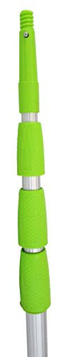 vom Pullach Hof Teleskopstange Teleskop-Stange Stange 6 Meter Grün mit 3-Fach Kopf Gewinde, Druckknopf, Konisch | Aluminium