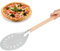 Teuopioe Pelle à pizza ronde perforée antidérapante en aluminium durable avec manche en bois anti-brûlure de 16 pouces pour boulangers à pizza faits maison(8IN)