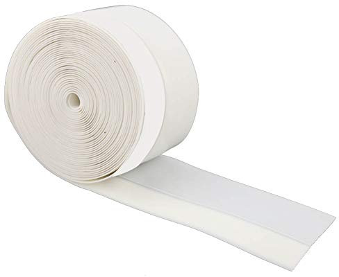 1 Rouleau de Bande d'étanchéité Bande d'étanchéité Auto-adhésive 5 M 45 Mm Porte Fenêtre Vent Poussière Prévention Bande d'étanchéité en Caoutchouc de Silicone pour Portes (Blanc)