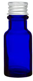 Aucomptoirdesflacons 18 Flacons verre bleu 15 ml avec bouchon aluminium (PHARMA18)