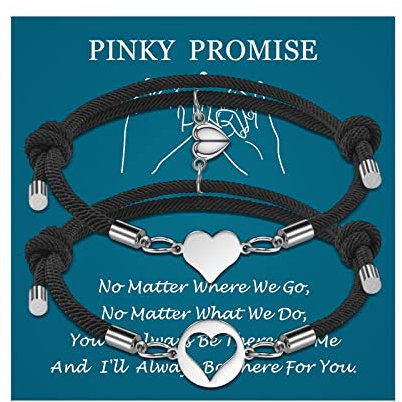 VU100 2pcs Magnetarmband für Paare Magnetische Anziehungskraft Herz Puzzles geflochtenes Freundschaftsarmband Geschenk für Familie Liebhaber beste Freunde Freundin Mutter Schwestern Muttertag