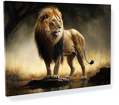 Sense Canvas Lion Pride Territory 63 Leinwand-Kunst, Heimdekoration, Wandkunstdruck, Poster, Gemälde, groß, 40 x 30 / 1,9 cm