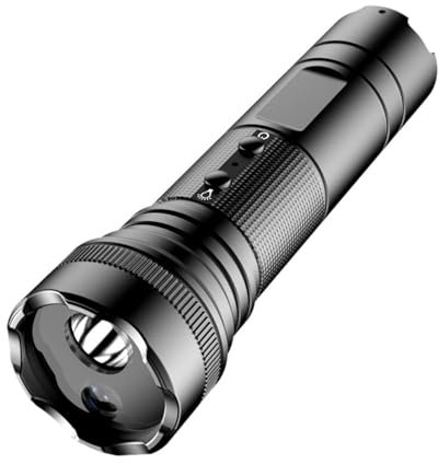 LED Flashlight Recorder, Rechargeable Waterproof Tactical Torch 1080P HD Action Camera with Compass for Helmet, Bike, Camping, Outdoor Sports