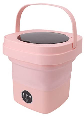 Lavadora Portátil Lavadora Automática Plegable de 6 5 L Centrifugadora Mini Cubeta de Lavado Pequeña para Ropa Interior Ropa de bebé Dormitorio Viaje en Caravana Regalo (Rosa)