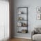 [en.casa] Estantería de Pared Estante Mural con 4 Compartimentos Abiertos Mueble de Salón Cocina Pasillo Acero Duradero 140 x 60 x 18 cm - Negro Mate