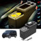 QSULNN Upgrade Mittelkonsole mit 7 Farben LED-Leuchten und USB Aufladestation Kompatibel mit VW T4 T5 T6 T7 T6.1 2003-2019, Acrylplatte Armlehne Aufbewahrungsbox Schwarz Glanz Leder Zubehör