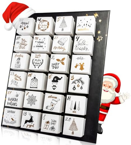 easy line Adventskalender zum befüllen groß | Kreativer Countdown mit 24 Boxen | Weihnachtskalender zum befüllen | Adventskalender selber befüllen 2023 | Stabil, Kreativ zum aufstellen & hängen