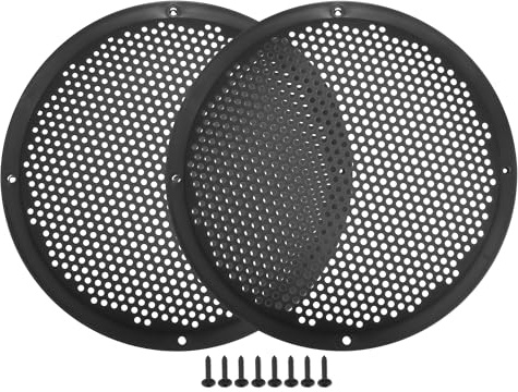 Motoforti Rejillas De Altavoz Para Coche De 8 Con Tornillos De Malla Abs Negro - 2 Unidades