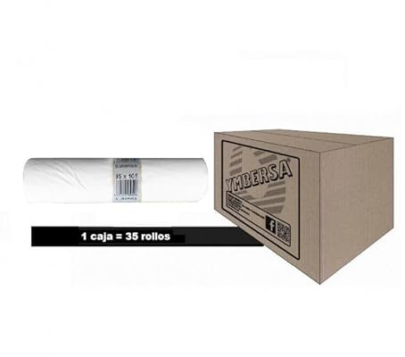 Caja Bolsa basura 120 Lt. 85x105 mm. Caja 35 rollos - 350 bolsas XL Blanco