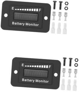 Angoily 2 Ensembles Compteur De Batterie De Véhicule Électrique Jauge De Batterie Compteur Accessoire De Batterie Chariot De Golf Dispositif D'Affichage De La Batterie Batterie
