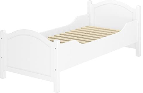 Erst-Holz Waschweißes Holzbett in Überlänge 100x220 Kiefer massiv Zubehör wählbar V-60.40W-10-220, Ausstattung: Rollrost inkl.
