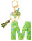 Porte Clé Femme Nom Lettre Initiale Porte Clef Femme Porte-clés Fille Keychain Alphabet Papillon Porte Clé Voiture Fille Vert