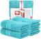 DecoHomeTextil Handtuch-Set 4 Handtücher in Türkis aus 100% Baumwolle, hochwertig, kuschelweich und saugstark