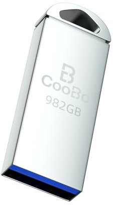 USB Stick 3.0-982GB, CooBo USB Flash Drive, Waterproof Memory Stick USB Drive with Keychain, Portable Metal Pen Drive for PC, Laptop, Computer and More