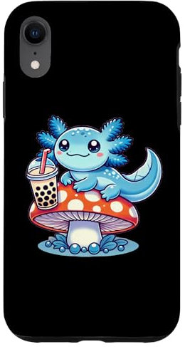Hülle für iPhone XR Anime Kawaii Axolotl Bubble Boba Tea Mushroom