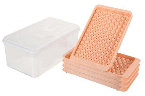 LALADEFIEE Bandeja De Cubos De Hielo Con Tapa Molde Redondo Para Hielo Diseño Simple y Práctico Para Refrescos y Bebidas