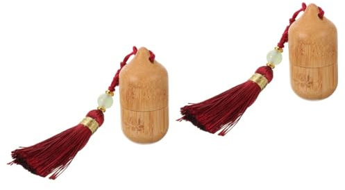 FRCOLOR 2pezzi Roll Bottle Bamboo Design Vintage e Ricaricabile Per Essenziali e Profumi Portatile Per Cerimonie e