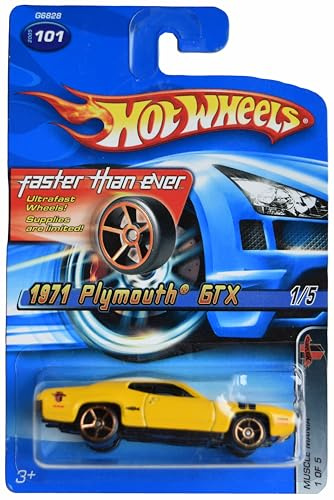 Hot Wheels 1971 Plymouth GTX, Muscle Mania 1/5 [Yellow] Faster Than Ever #101
