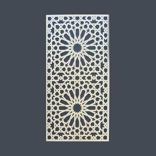 Ornamentierte Holzpaneele - 100x50cm - Dekoration für Wand und Decke + Beschattung und Sichtschutz (Marokko)