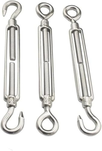 AUNANGLJSCS Betonschrauben Ankerbolzen Stahl 304 Drahtseil Kabel Rigging Haken justieren Auge Spannschloss Spannung Hors Bolt Hängematte Zelt Markise(M5)