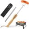 Sinirttou Grillspieße Grillgabel Spieße Ausziehbar,Grillspieße Lagerfeuer, 2 Stück Edelstahl Ausziehbar Holzgriff, mit Teleskop Blasrohr Grillgabel Ausziehbar 81cm,Grillbesteck Set für Camping Grill