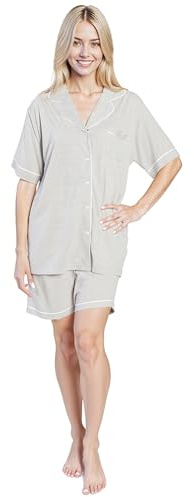 Daisy Dreamer Womens Short Pyjamas set Top and Shorts Bottom PJs Super Soft Sleepwear Nightwear Button Up Design with Pockets