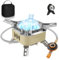 Adiwo Estufa de Camping,15800W Hornillos Portátiles de Camping, Mini Estufa Plegable de Acero con Encendido Piezoeléctrico, Estufa de Gas de Camping con Adaptador para Picnic, Senderismo(Caqui)